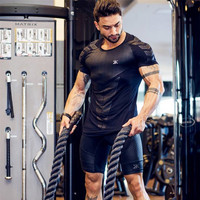 2021 nowy duży typ mężczyźni koszulka kompresyjna mężczyźni Sporting wąska koszulka koszula mężczyzna siłownie T-shirt do biegania Fitness sport mężczyźni t-shirty 2